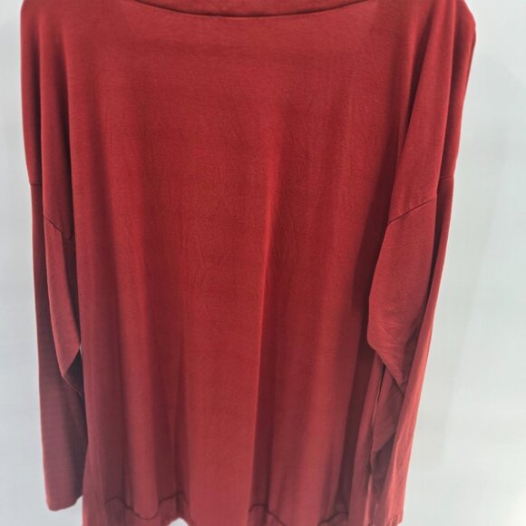 Eloquii Rust Orange V-Neck Long Sleeve T-Shirt 3x 22/24 - Picture 2 of 6